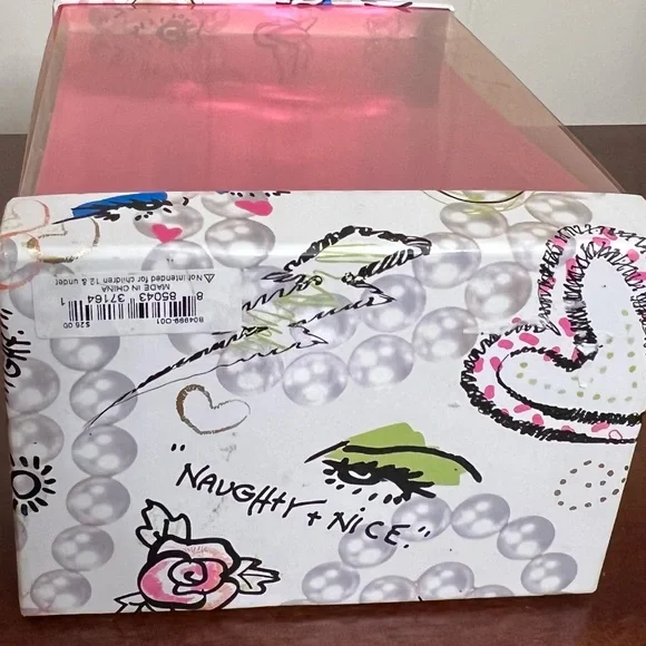 Betsey Johnson beaded heart Christmas or Valentine’s Day ornament white & pink - Picture 9 of 13